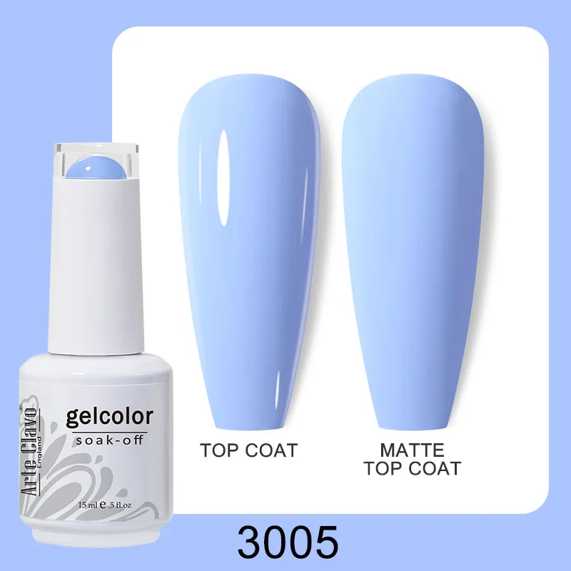 Arte Clavo Gel Nail Polish Matte Semipermanent Varnish UV Glitter Qme 3005