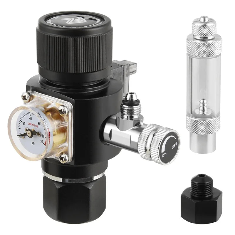 Fzone Mini Dual Stage Co2 Regulator Fish Tank Aquarium Solenoid Valve Bubble Counter Fishing Accessories Carbon Dioxide Reducer Qme CGA320