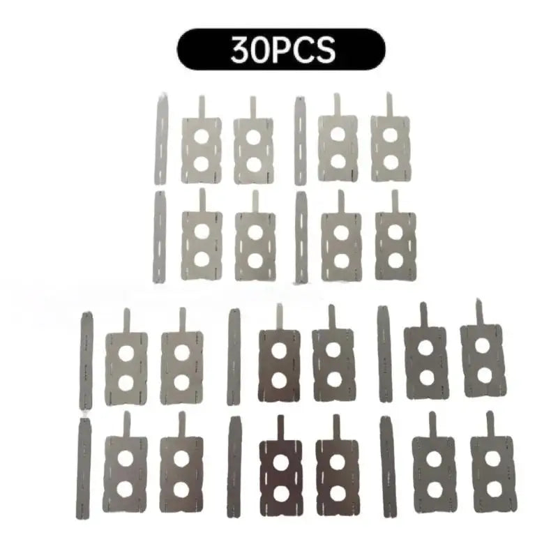 30Pcs 18650 Lithium Battery Nickel Sheet 5Set Polygonal Battery Nickel Sheet For Spot Welding Machine Batteries Connection Sheet Qme