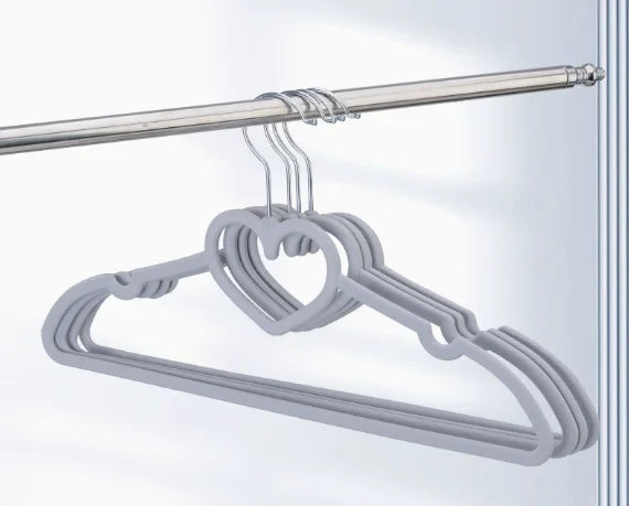 Heart-shaped Hangers 360 Degree Hooks Rotating Suitable Adult Jackets Qme grey