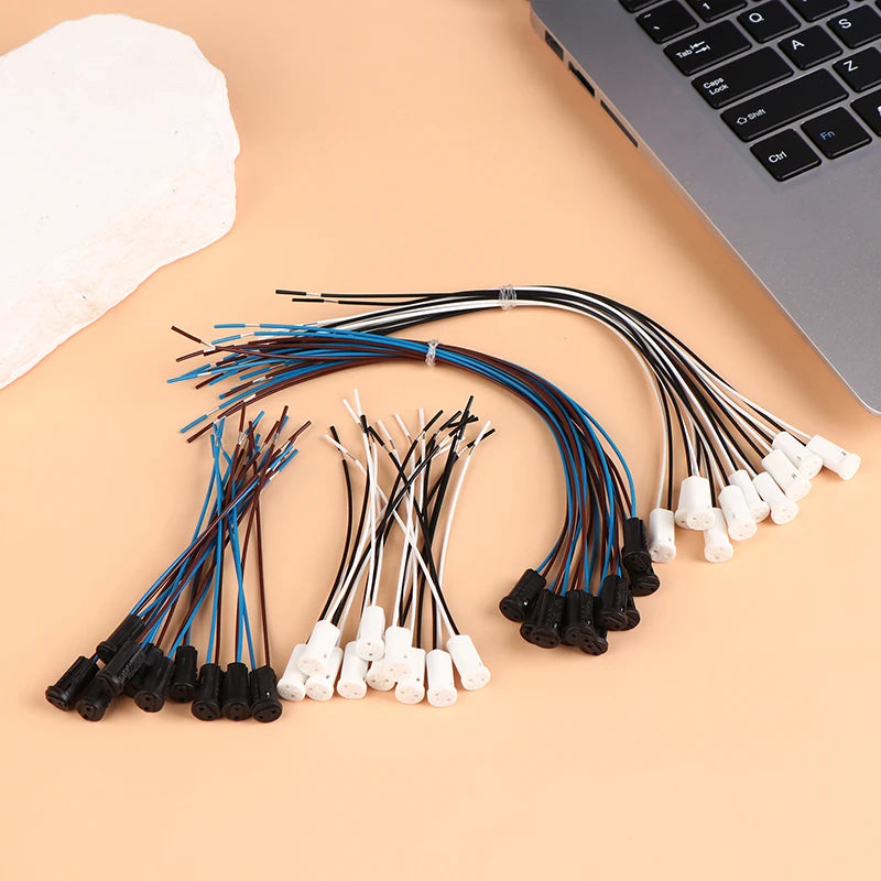 10pcs G4 Lamp Socket Wire Adapter With 10cm/20cm Wire G4 Lamp Holder For LED Crystal Heads Light Bulb Halogen Lamp Qme