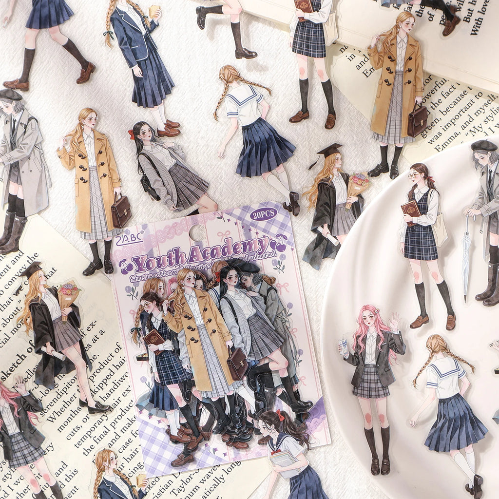 Multi-Scene Outfit Figure Stickers, Art Supplies for Photo Frames & Albums, Decor Stickers for Junk Journals Qme