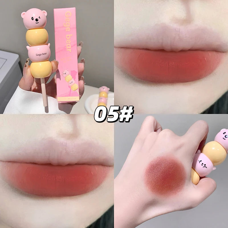Gege Bear Matte Velvet Cute Candied Haws Lip Mud Cream Clay Qme GX1505-5