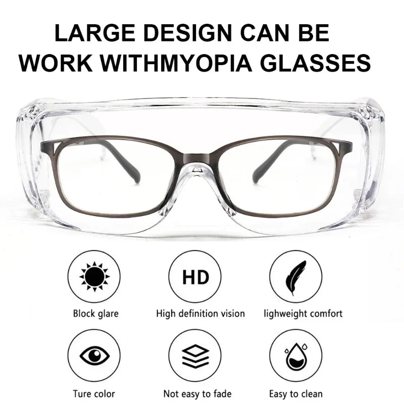 4pcs Safety Goggles Anti-Fog Anti-Splash Impact Resistant Lab Work Protective Eyewear UV Protection Windproof Qme
