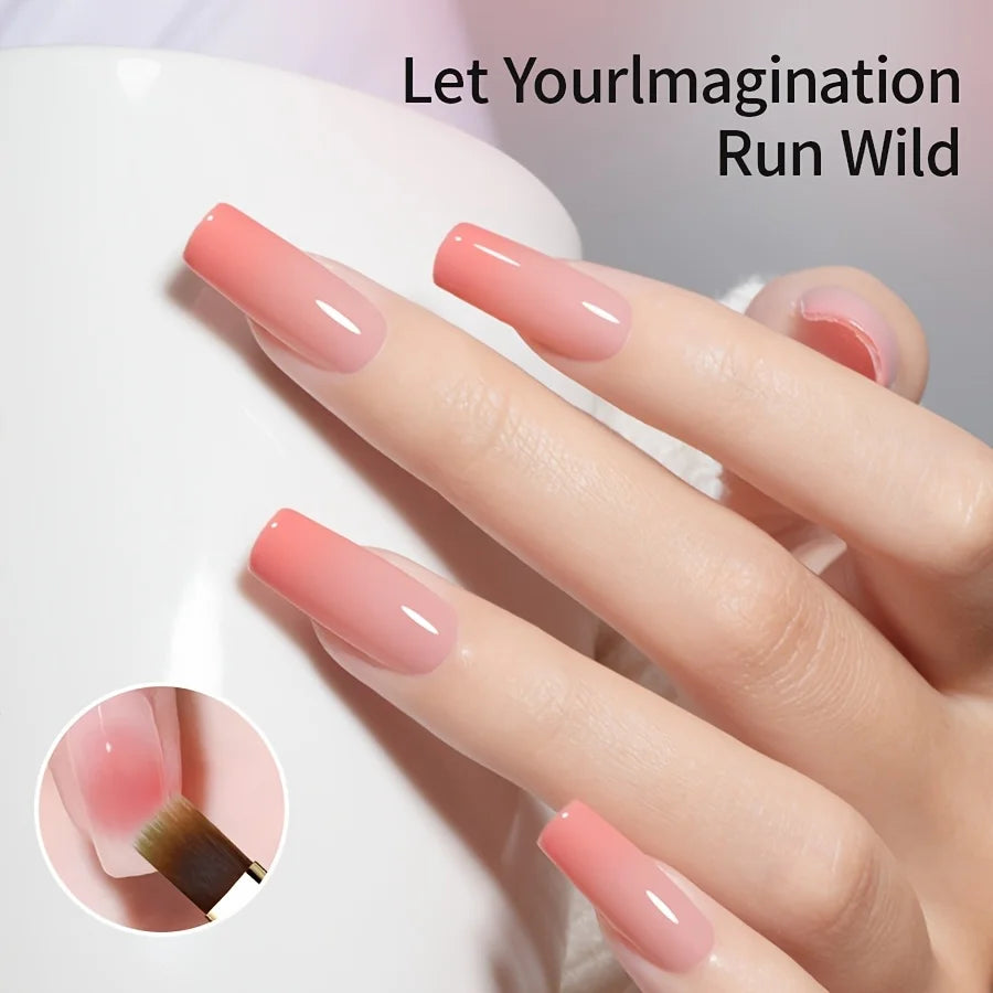 Elastic Gradient Nail Brush, Soft Bristles for Natural Ombre Nail Art Qme