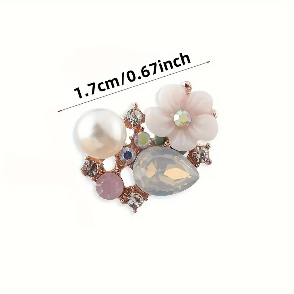 Imitation Shell Flower Plate Diamond Buckle Jewelry DIY Handmade Shoes, Clothing, Bags Alloy Accessories Pendant Qme