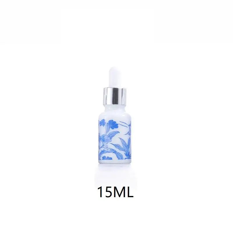 10 15 Ceramic Blue White Porcelain Essential Oil Dropper Bottles Qme 15ML