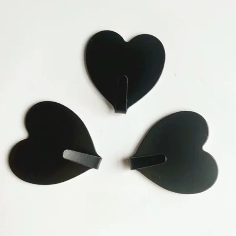 Heart-shaped adhesive hooks, wall hooks, heavy-duty hooks suitable for keys, hats, towels, bathroom supplies and household items Qme