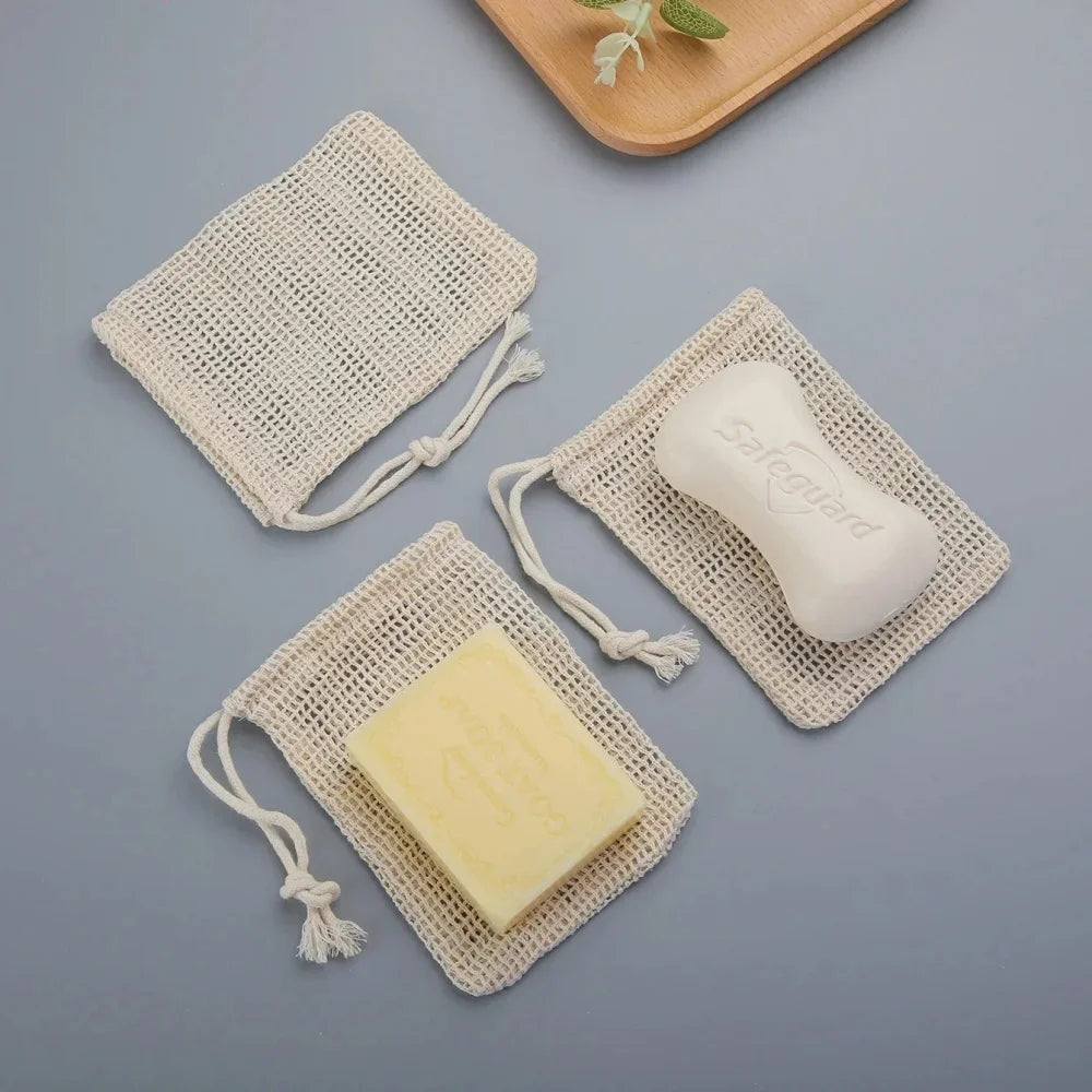 Eco Friendly Handmade Soap Foam Bag Portable Reusable Daily Body Facial Washing Tool Ideal for Travel & Home Mesh Soap Bag Use Qme