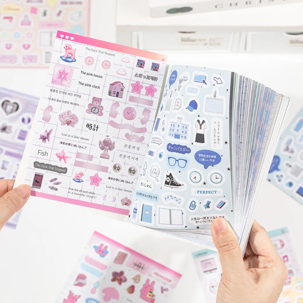 TIANZI 20 Pcs Die cut Stickers Book Cartoon Aesthetics Decoration Handmade Scrapbook Diary Supplies Japanese Stationery Sticker Qme