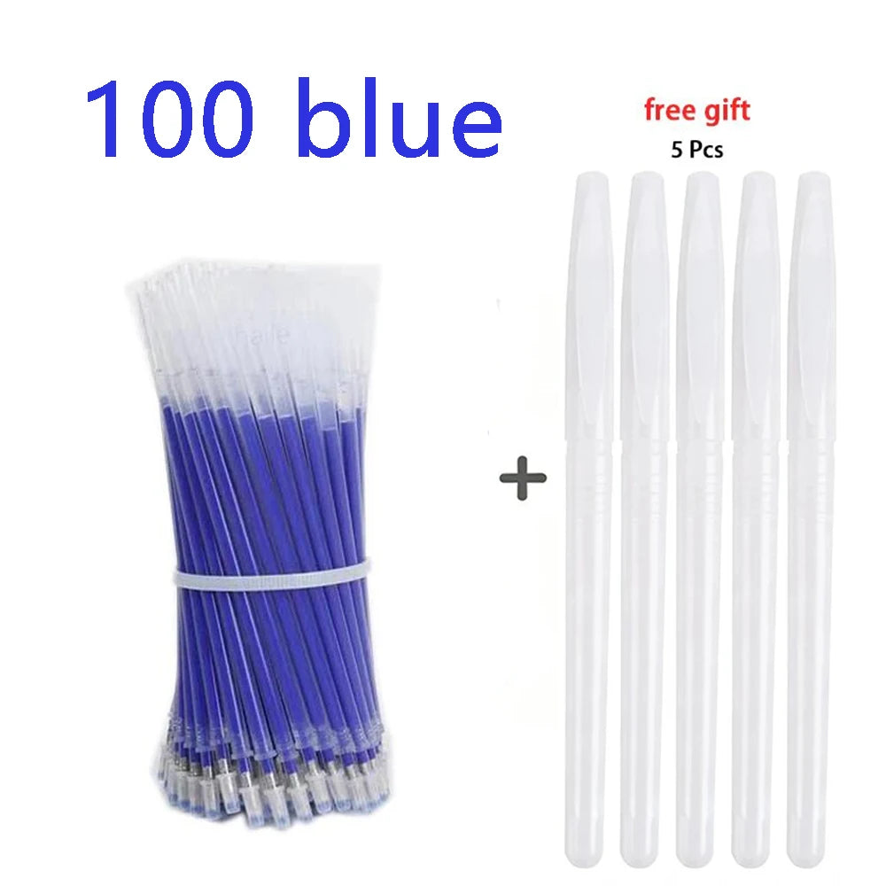 100/200/400 Pcs High Temperature Disappearing Heat Erasable Refill Set Fabric DIY Sewing Craft Clothing Marking Accessories Qme blue 100 Pcs