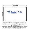 Portable Anti-light Projector Screen Easy Use Multiple Sizes Qme 72inch