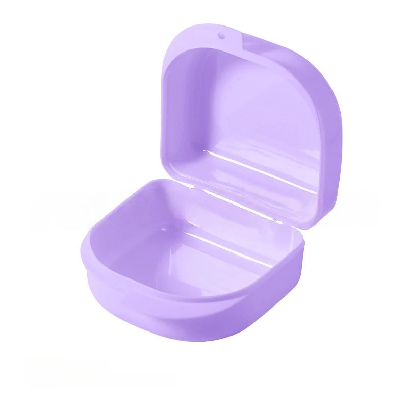 Portable Orthodontic Braces Plastic Organizer Box Tooth Orthodontic Braces Box Denture Cleaning Storage Box Tooth Storage Box Qme purple China Mainland