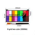 Palette Rainbow Stripe Paint Brushes Water Based Dual-tone Face Body Qme A