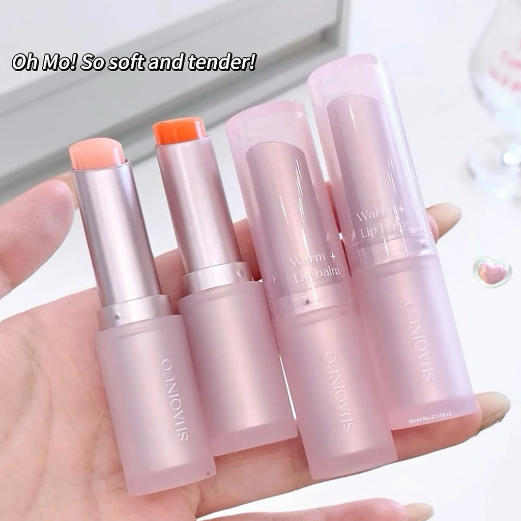 Fruit Lip Balm Moisturizing Clear Lip-Primer Color Tinted Solid Lip Glos Color Changing Nourishing Jelly Pink Lipstick Makeup Qme