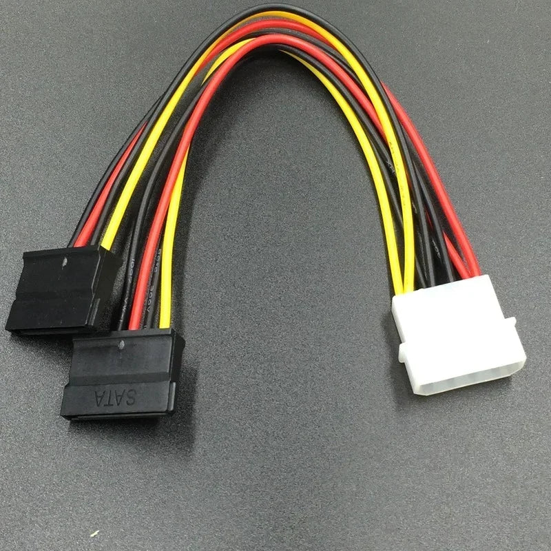 New 4Pin IDE Molex To 2 Serial ATA SATA Y Splitter Hard Drive Power Supply Cable for Adding SATA Drives for Bitcoin Miner Mining Qme
