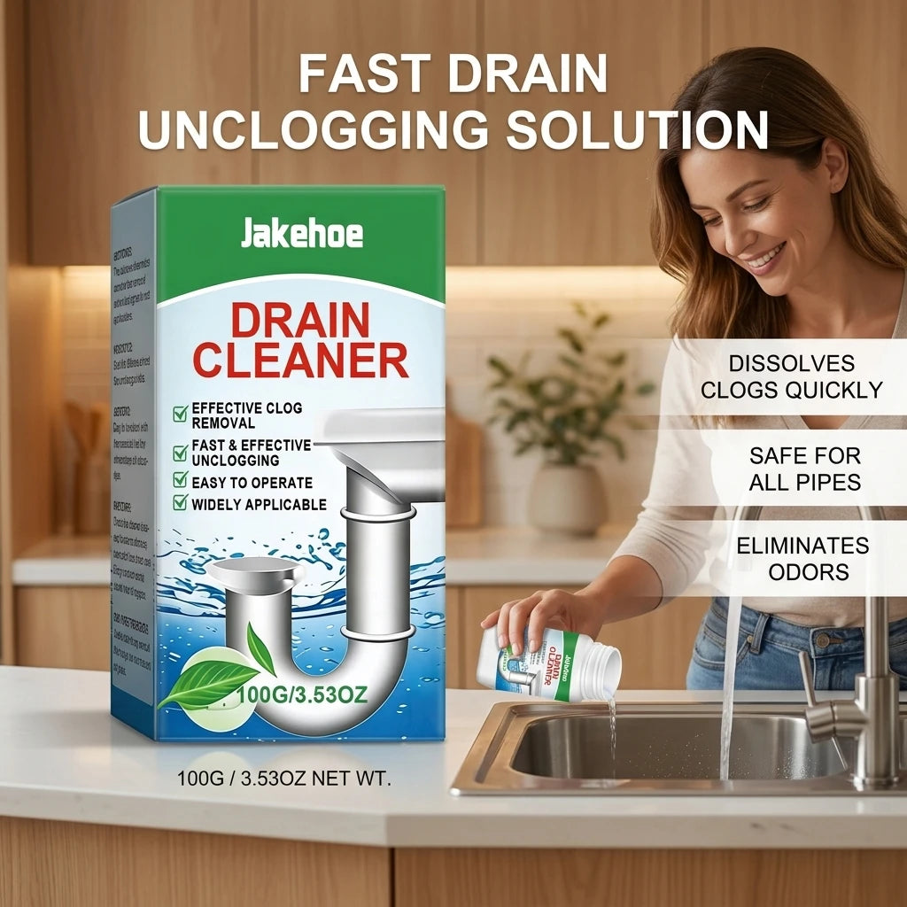 Drain Cleaning Powder Dissolves Food Grease Residue Remove Blockage Eliminate Odors Fast-Acting Multipurpose Sink Dredge Agent Qme