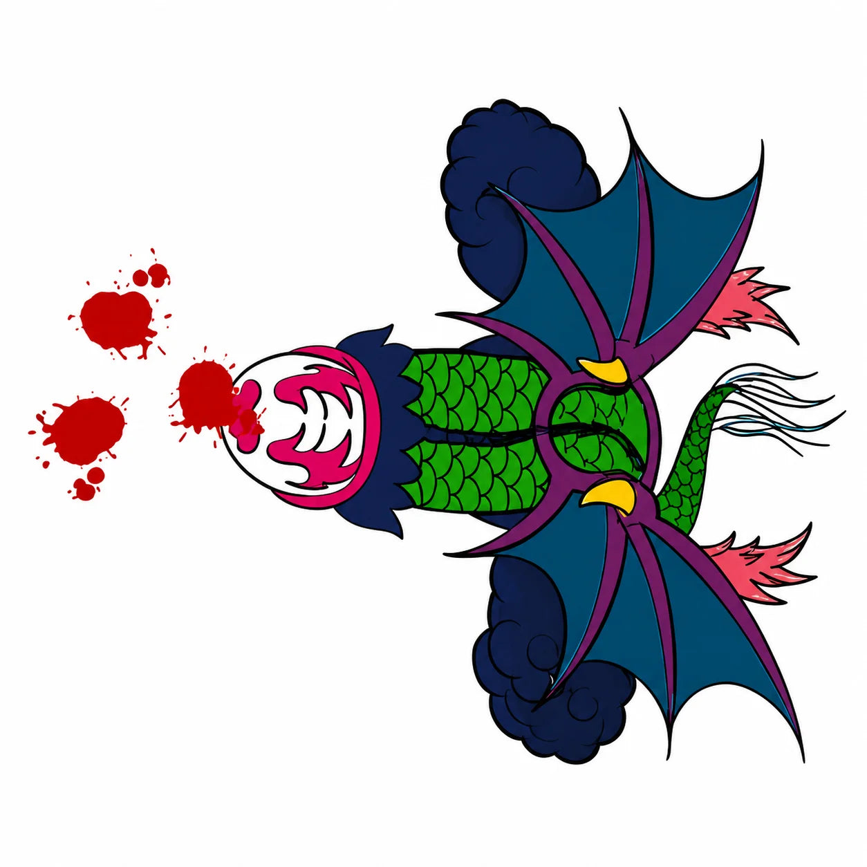 1 pc Temporary Tattoo Sticker, Colorful Fantasy Dragon Fish Body Art, Waterproof Party Festival Tattoo for Women Men Qme