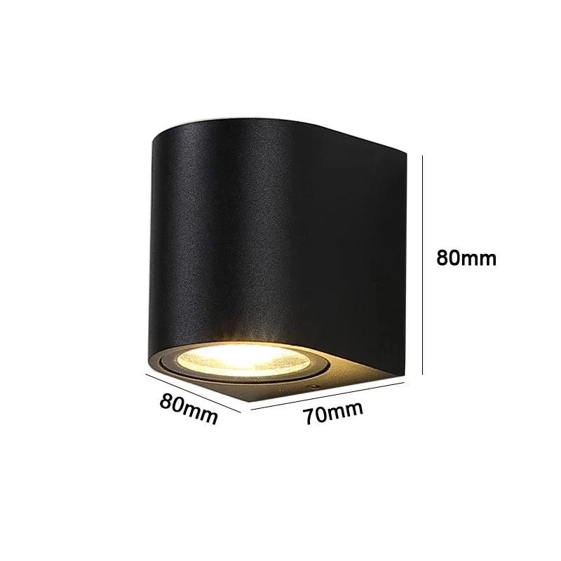 5W Outdoor IP65 LED Wall Lamps Modern Waterproof LED Sconce Porch Garden Aisle Exterior Wall Mount Lighting Fixture110/220V Qme Warm white Black-5W