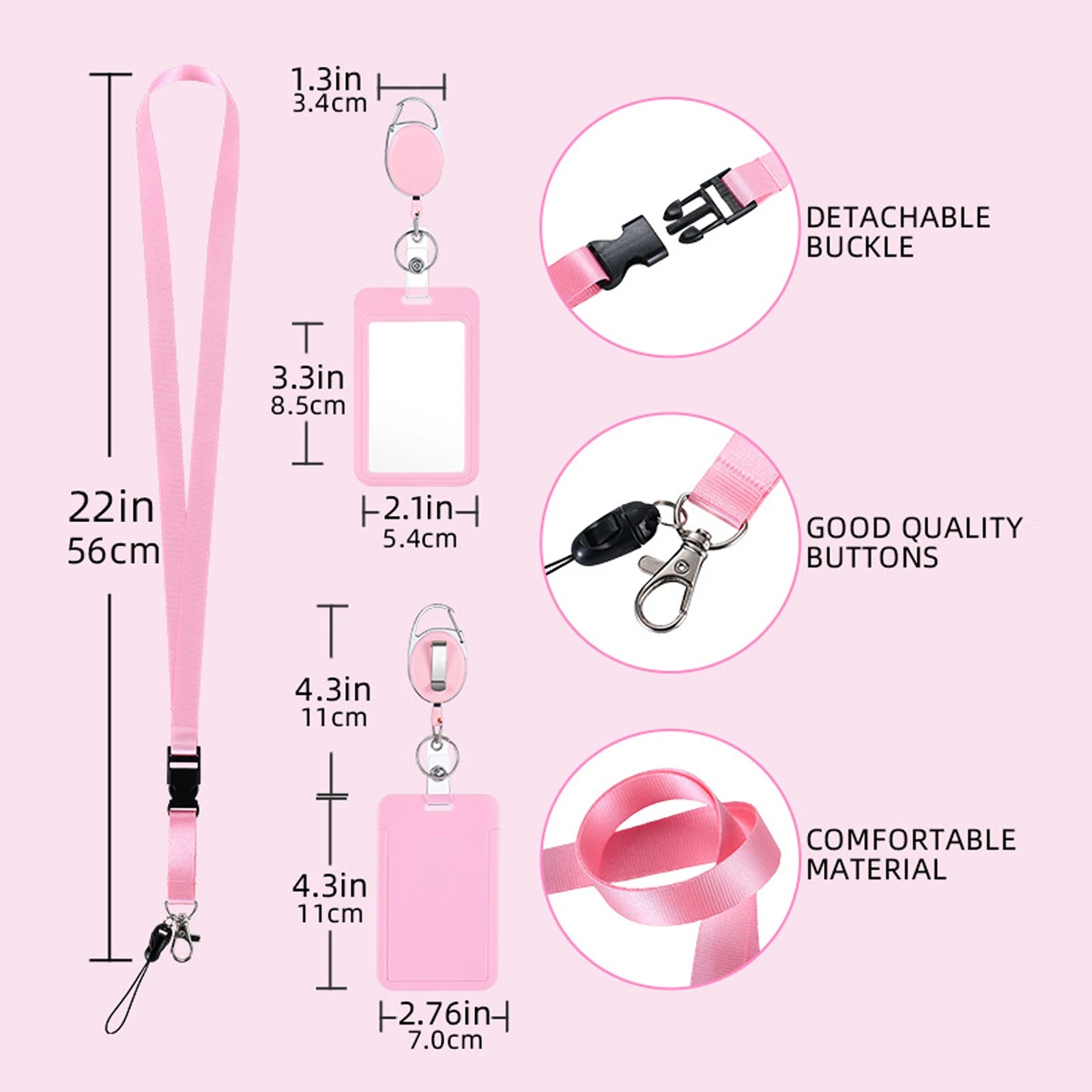 Solid Color Lanyard for Working Permit Case Keys ID Tag Name Badge Holder Pass Bus Access Employee's Work Card Cover Qme