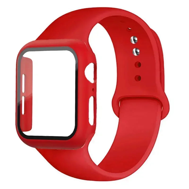 Glass+case+strap Apple Watch Band Screen Protectors IWatch Series 9 8
