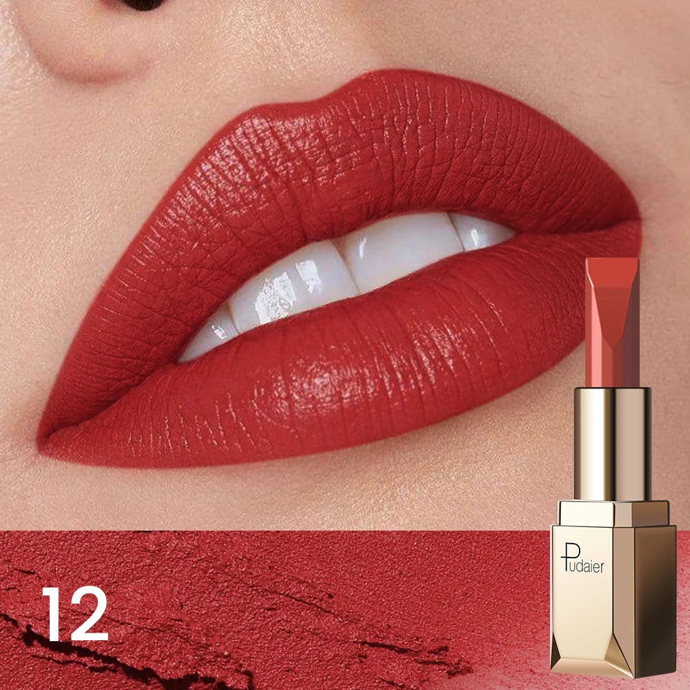 Luxury Matte Lipstick Long-lasting Pigment Non-sticky No Transfer Qme 12