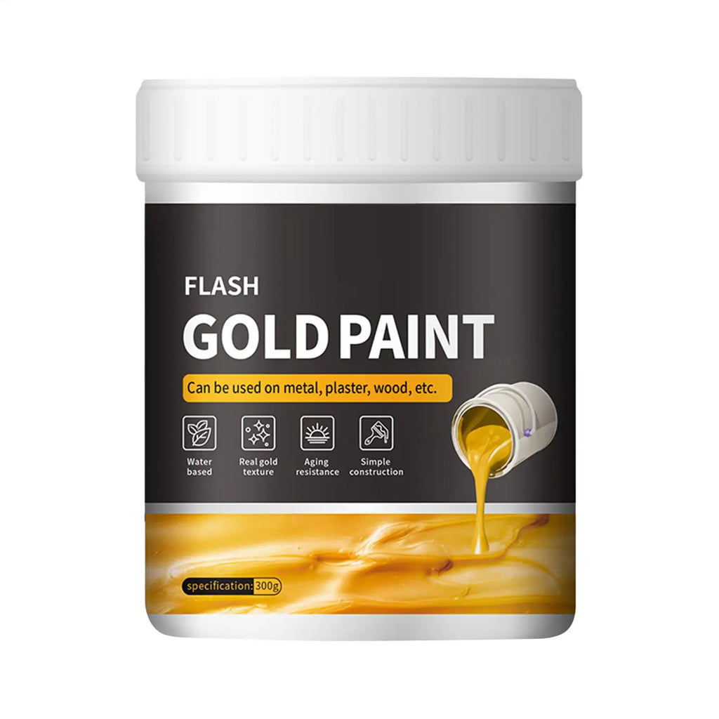 NEW Liquid Gold Foil Paint 300g Non-Fading Liquid Gold Foil Paint Metal Plaster And Wood Painting Easy To Apply Art Supplies Qme