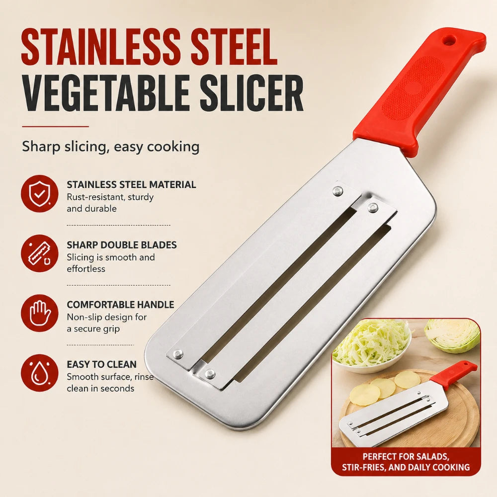 Home Kitchen Cabbage-Cutter Stainless Steel Vegetable Shredding Slicing Tool Practical for Salad and Daily Cooking Use Qme