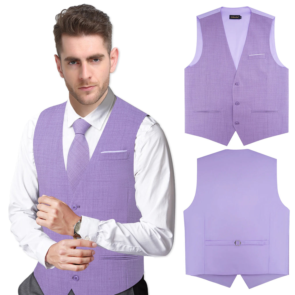 Men's Solid Formal Suit Vest – V-Neck Waistcoat with Adjustable Back Belt, Perfect for Weddings, Business Casual Occasions Qme