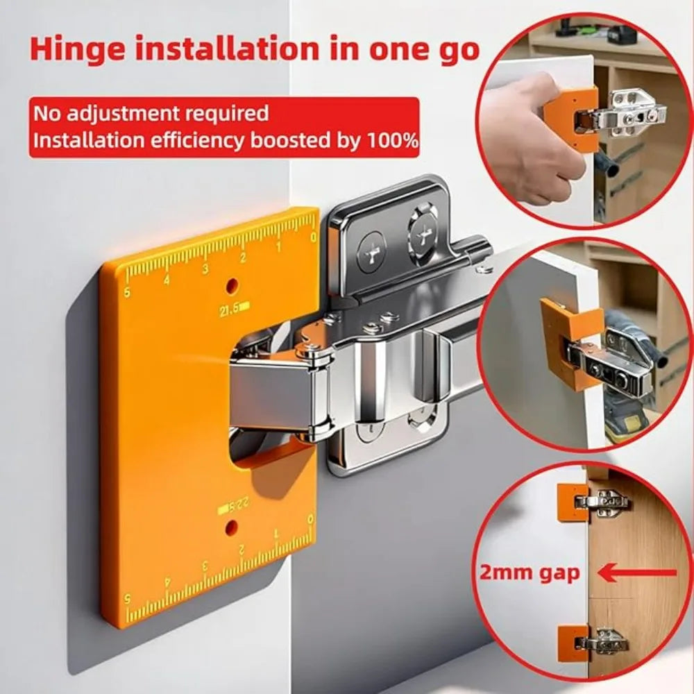 Magnetic Hinge Quick Installation Locator Cabinet Door Seam Fixing Plate for Home Woodworking Furniture Repair Accessories Qme