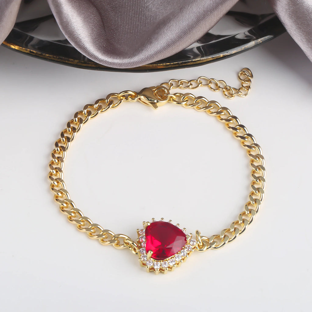 High Quality Copper Inlay Heart Crystal Bracelet Rose Chain Adjustable Bracelet Sweet For Wedding Party Daily Wear Jewelry Gift Qme 11