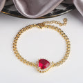 High Quality Copper Inlay Heart Crystal Bracelet Rose Chain Adjustable Bracelet Sweet For Wedding Party Daily Wear Jewelry Gift Qme 11