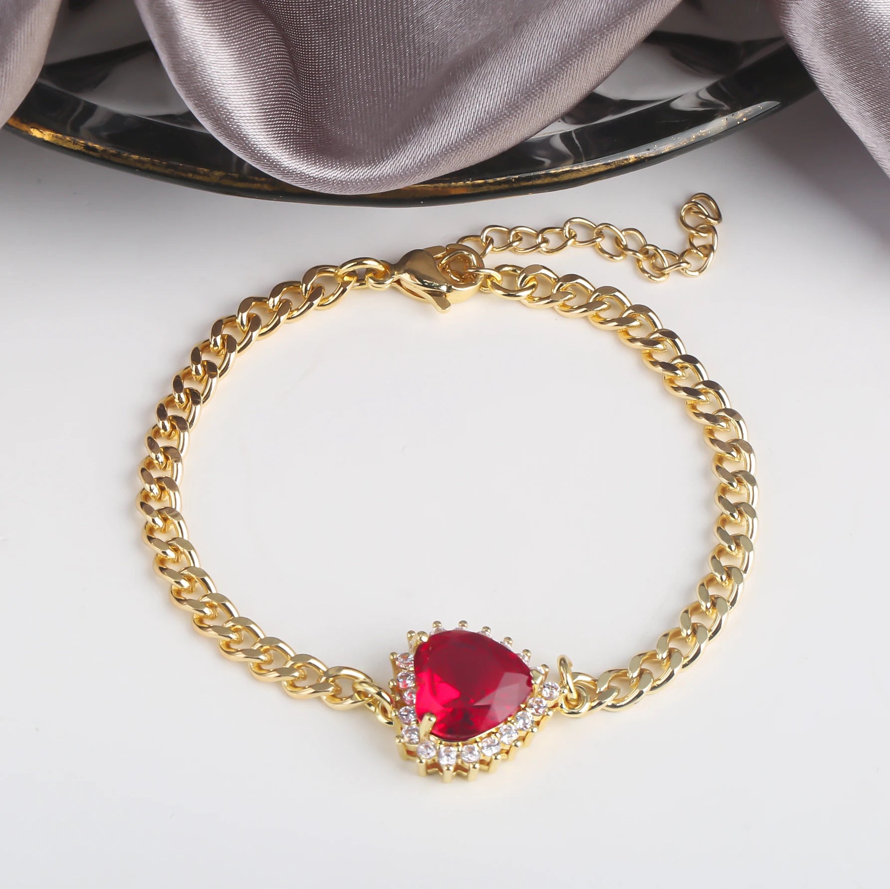 High Quality Copper Inlay Heart Crystal Bracelet Rose Chain Adjustable Bracelet Sweet For Wedding Party Daily Wear Jewelry Gift Qme 11