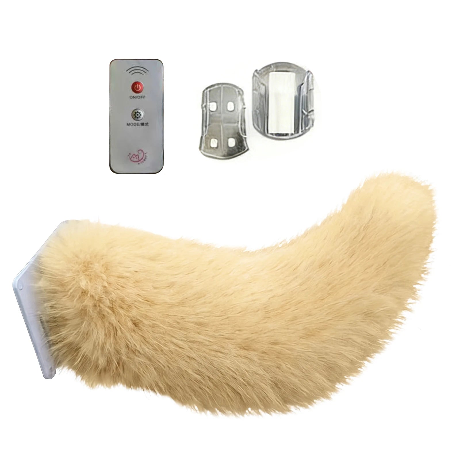 Car Electric Remote Control Tail Moving Shake Wagging Plush Tail Ornament For Auto Motorcycle Decorate Accessories ﻿ Qme YELLOW