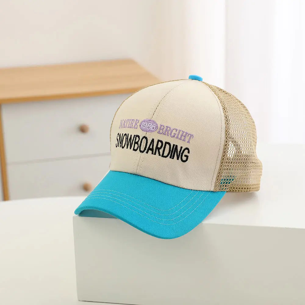 Children's Hat Summer Shade Baseball Cap Breathable Sun Protection Qme SKY BLUE
