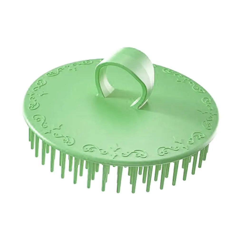 Hair Scalp Exfoliator Brush Dandruff Cleaning Flexible Massager Qme green