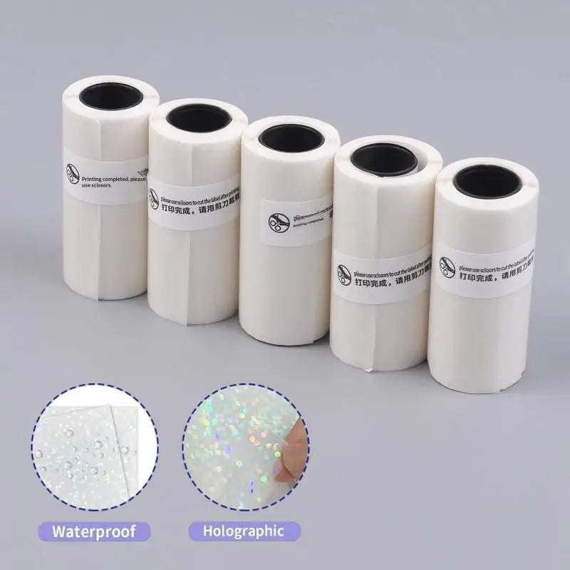 1 3 5Rolls Clear Holographic Dot Transparent Self-adhesive Thermal Qme