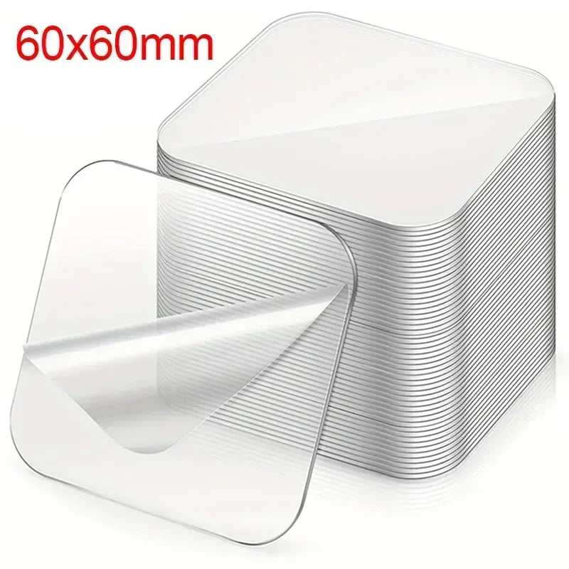 50/1PCS Super Strong Double Sided Adhesive Tape Nano Transparent Wall Stickers Water Proof Household Products Adhesives Reusable Qme 60x60mm 5PCS