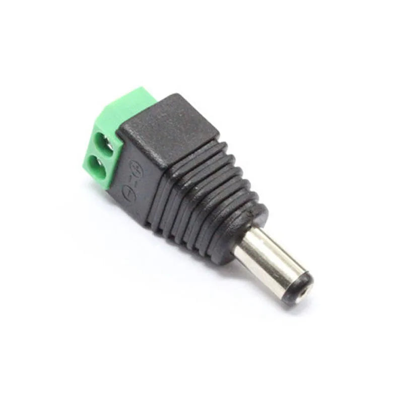 100pcs DC Male Female Connector DC12V 2.1mm X 5.5mm DC Power Plug Adapter Connector for CCTV Cameras LED Strp Qme 100 male