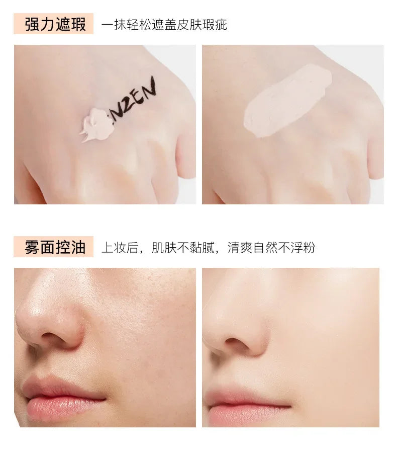 Face Foundation Light Concealer Bubble Liquid Foundation Repair Concealer Primer Moisturizing BB Cream Makeup Cosmetics Qme