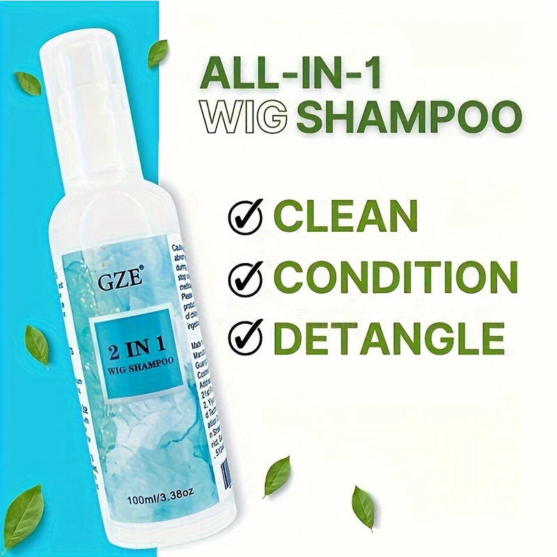 GZE 2 IN 1 Wig Shampoo For Synthetic Hair Soak & Rinse, Deep Cleansing, Revitalizes, Moisturizes Qme