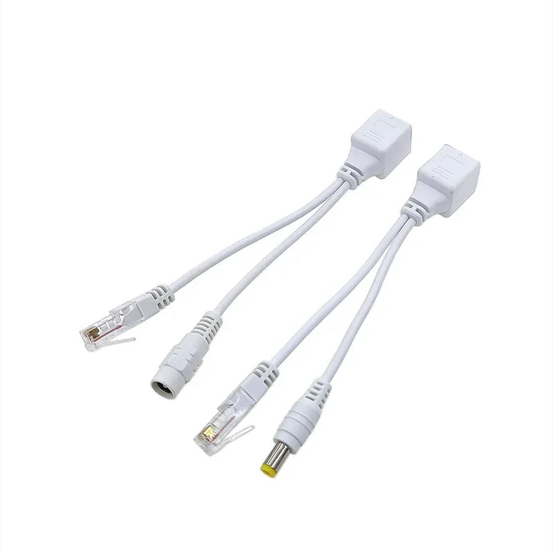 10pcs Direct POE line POE splitter Network camera power supply line Non standard POE adapter line 12V splitter Qme White