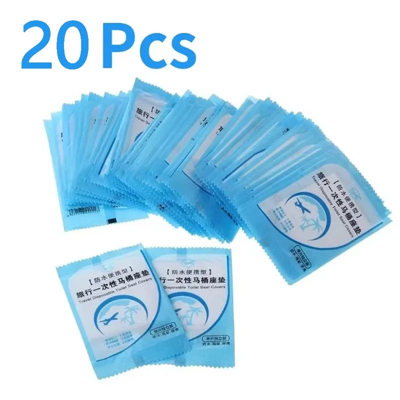10-50 PCS Disposable Toilet Seat Hotel Plastic Waterproof Toilet Cover Seat Cushion Paper Toilet Seat Cover Travel Supplies Qme 20PCS
