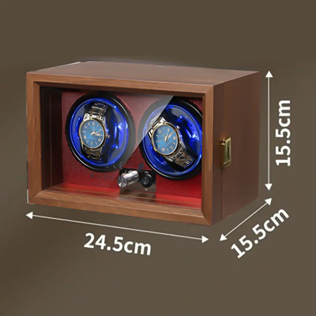 2 4 Slots Wood Watch Winder High-End Automatic Watche Box Mute Motor Watch Cabinet Clock Storage LED Jewelry Store DisplayBox Qme