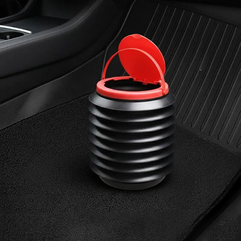 Foldable Car Multifunctional Telescopic Waste Bins Storage Bucket Lid Qme