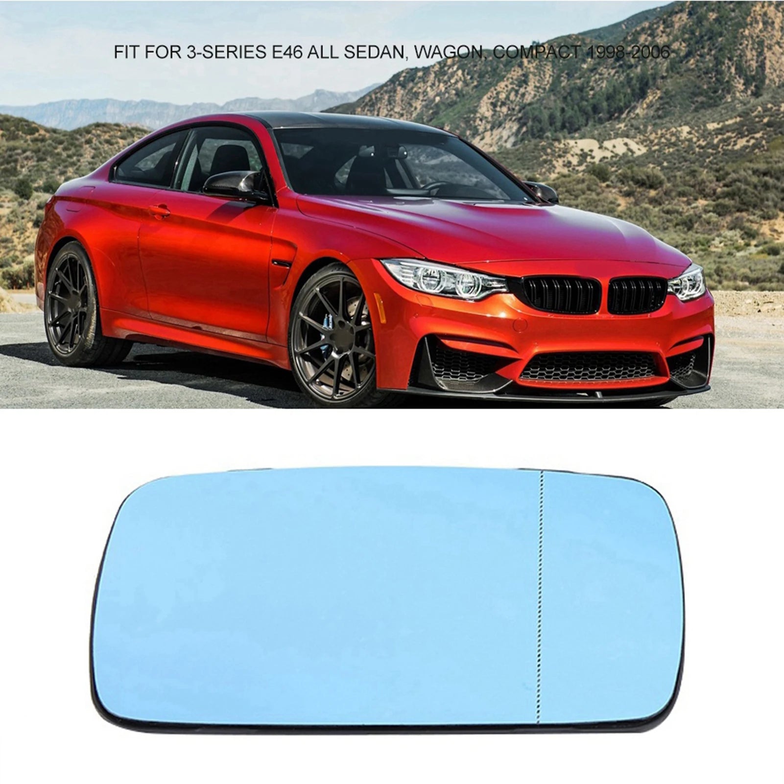 Anti Fog Car Rearview Wing Heated Mirror Glass Fits for E39 E46 Replacement Mirror Glass Side Mirror Glass Rearview Mirror Lens Qme