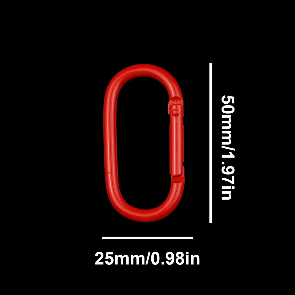 2~10pcs Colorful Oval Spring Carabiners 25x50mm Zinc Alloy Keychain Clips For DIY Jewelry Making Accessories And Outdoor Gear Qme