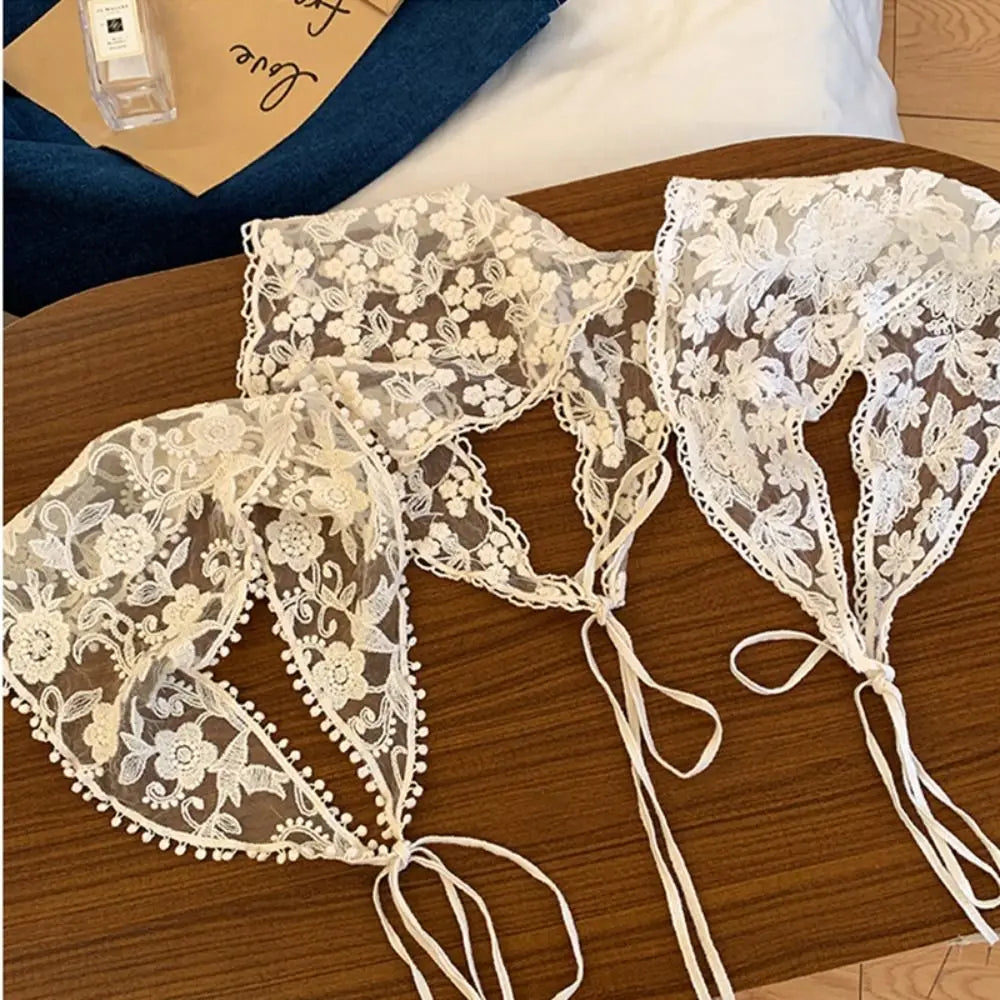 Cute Countryside Style Triangle Bandana Wraps Turban Lace Hair Scarf Hair Band Hair Accessories Triangle Scarf Girls Qme