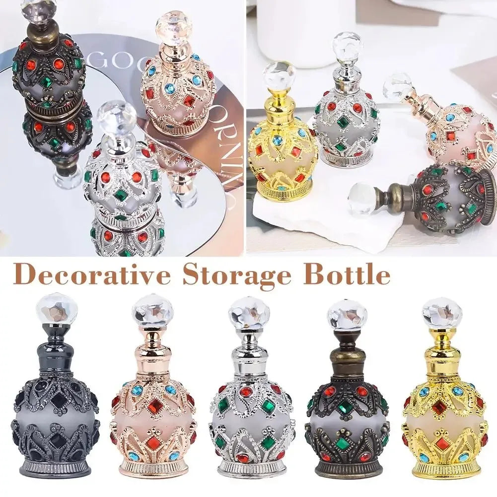 1PCS Luxury Perfume Bottle Essential Oil Bottle 15ml Empty Bottle Storage Bottle Gift Glass Perfume Bottle Portable Bottles Qme