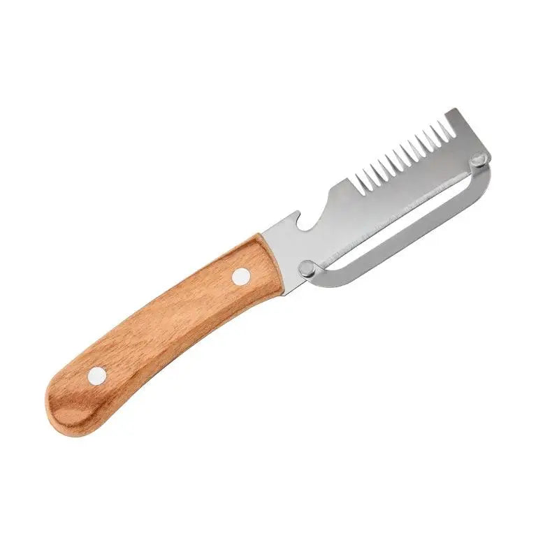 3-in-1 Serrated Peeling Knife Premium Vegetable Peeler Handle Bottle Qme A2